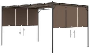 Zahradní altán s bočním závěsem 4 x 3 x 2,25 m taupe 312264