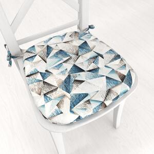 Biante Oblý podsedák Porto PRT-007 Modro-hnědé krystaly - 39x37x3 cm