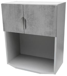 Skříňka na mikrovlnku barva beton korpus šedý 60 cm