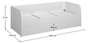 Jednolůžková postel 90 ERODIN (bílá) (s roštem). 1091585