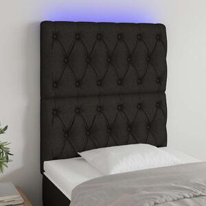Čelo postele s LED černé 80x7x118/128 cm textil 3122736