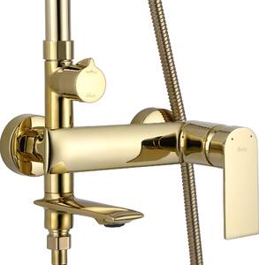 Rea Veneta, vanová/sprchová souprava s dešťovou hlavovou sprchou a ruční hlavicí, zlatá lesklá, REA-P7842