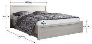 Manželská postel 140 JESS (bílá) (s roštem a matrací). 1091589