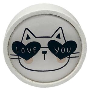In-Design Nábytková knopka Nero bílá, motiv love V99