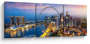 Obraz - Singapur, Asie (s hodinami) (90x30 cm)