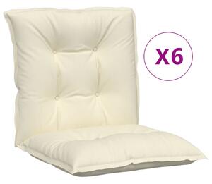 Podušky na židli nízké opěradlo 6 ks krémové 100x50x7 cm textil