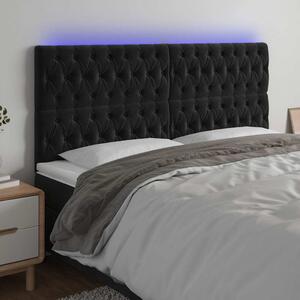 Čelo postele s LED černé 180x7x118/128 cm samet 3122822