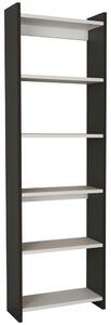 REGÁL, antracitová, bílá, 49/160/22 cm MID.YOU - Knihovny, Online Only