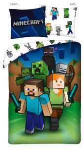 DĚTSKÉ BAVLNĚNÉ POVLEČENÍ MINECRAFT 160X200 CM, 1KS 70X80 CM VZOROVANÉ