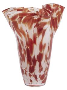 Váza z brokového skla Rust / White / Clear
