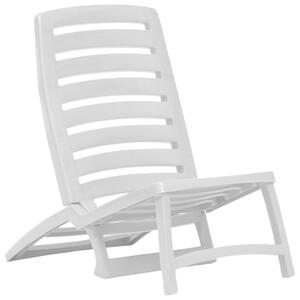 Dětské skládací plážové židle 4 ks plastové bílé