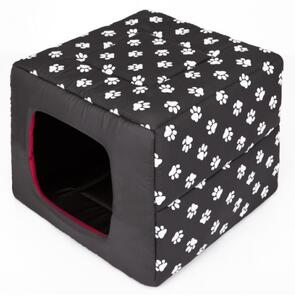 Bouda a pelíšek pro psa BUTTERFLY R1 tlapky, černá