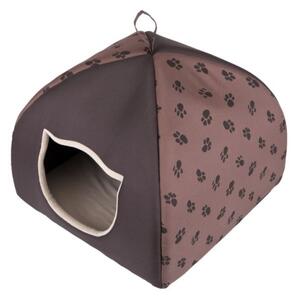 Domeček pro kočku IGLOO R1 tlapky, světle hnědý
