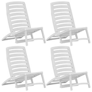 Dětské skládací plážové židle 4 ks plastové bílé