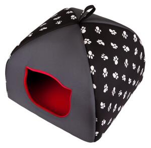 Domeček pro kočku IGLOO R1 tlapky, černý