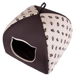 Domeček pro kočku IGLOO R1 tlapky, béžový