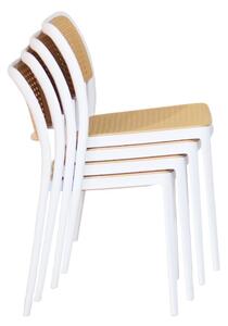 Jídelní židle RAVIN (bílá + béžová). 1091681