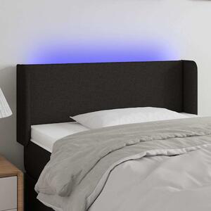 Čelo postele s LED černé 83 x 16 x 78/88 cm textil 3122932