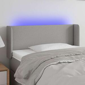 Čelo postele s LED světle šedé 83 x 16 x 78/88 cm textil 3122930