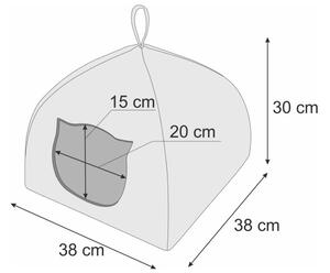 Domeček pro kočku IGLOO R1 tlapky, černý