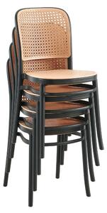 Jídelní židle LENITO (černá + béžová). 1091686