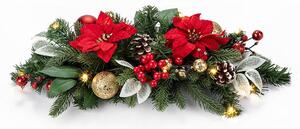 Vánoční dekorace na stůl POINSETTIA s LED osvětlením, 50 cm