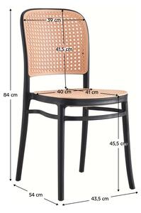 Jídelní židle LENITO (černá + béžová). 1091686