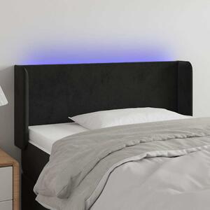 Čelo postele s LED černé 83 x 16 x 78/88 cm samet 3122988