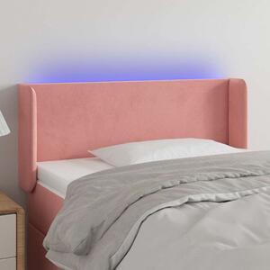 Čelo postele s LED růžové 83 x 16 x 78/88 cm samet 3122991