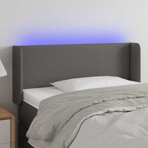 Čelo postele s LED šedé 83 x 16 x 78/88 cm umělá kůže 3123032