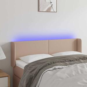 Čelo postele s LED cappuccino 147 x 16 x 78/88 cm umělá kůže 3123051