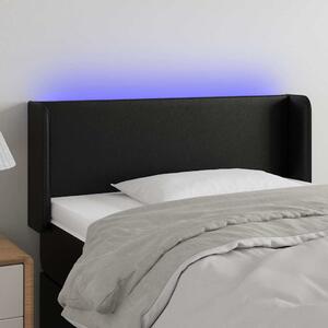 Čelo postele s LED černé 103 x 16 x 78/88 cm umělá kůže 3123040