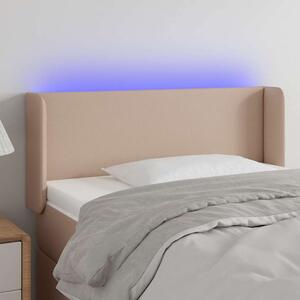 Čelo postele s LED cappuccino 83 x 16 x 78/88 cm umělá kůže 3123033