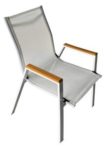Zahradní židle BONTO (bílá ocel + dub). 1091725