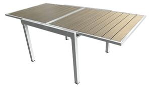 Rozkládací zahradní stůl DARIO (bílá ocel + šedá) (pro 4-8 osob). 1091738
