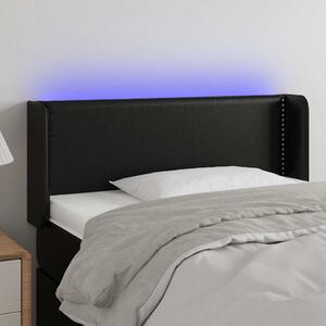 Čelo postele s LED černé 83 x 16 x 78/88 cm umělá kůže 3123168