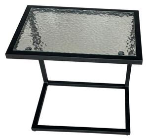 Zahradní stolek SELIK (černá ocel + tvrzené sklo). 1091745