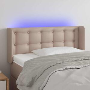 Čelo postele s LED cappuccino 83 x 16 x 78/88 cm umělá kůže 3123313