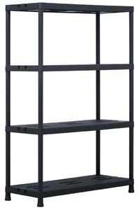 Skladové regály 2 ks černé 220 kg 90 x 40 x 138 cm plastové