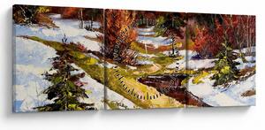 Obraz - Příchod jara (s hodinami) (90x30 cm)