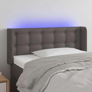 Čelo postele s LED šedé 103 x 16 x 78/88 cm umělá kůže 3123324