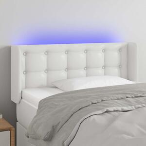 Čelo postele s LED bílé 83 x 16 x 78/88 cm umělá kůže 3123309