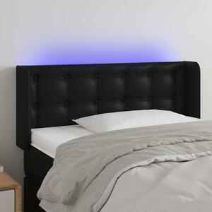 Čelo postele s LED černé 83 x 16 x 78/88 cm umělá kůže 3123308