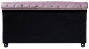 Růžová čalouněná manželská postel Chesterfield 180x200 cm AVALLON