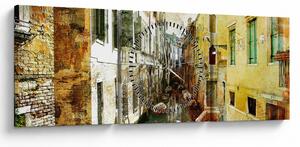 Obraz - Ulička v Benátkách (s hodinami) (90x30 cm)