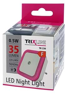 LED Noční světlo se senzorem soumraku LED/0,5W/230V růžová