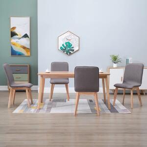 Jídelní židle 4 ks taupe textil a masivní dubové dřevo