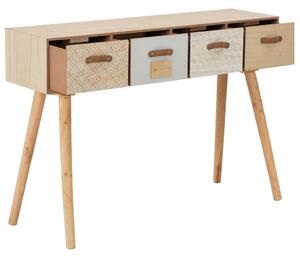 Konzolový stolek se 4 zásuvkami 110x30x73 cm masivní borovice