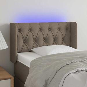 Čelo postele s LED taupe 83 x 16 x 78/88 cm textil 3123550