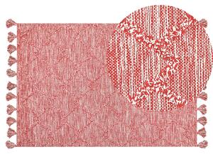 Bavlněný koberec 140 x 200 cm červený NIDGE